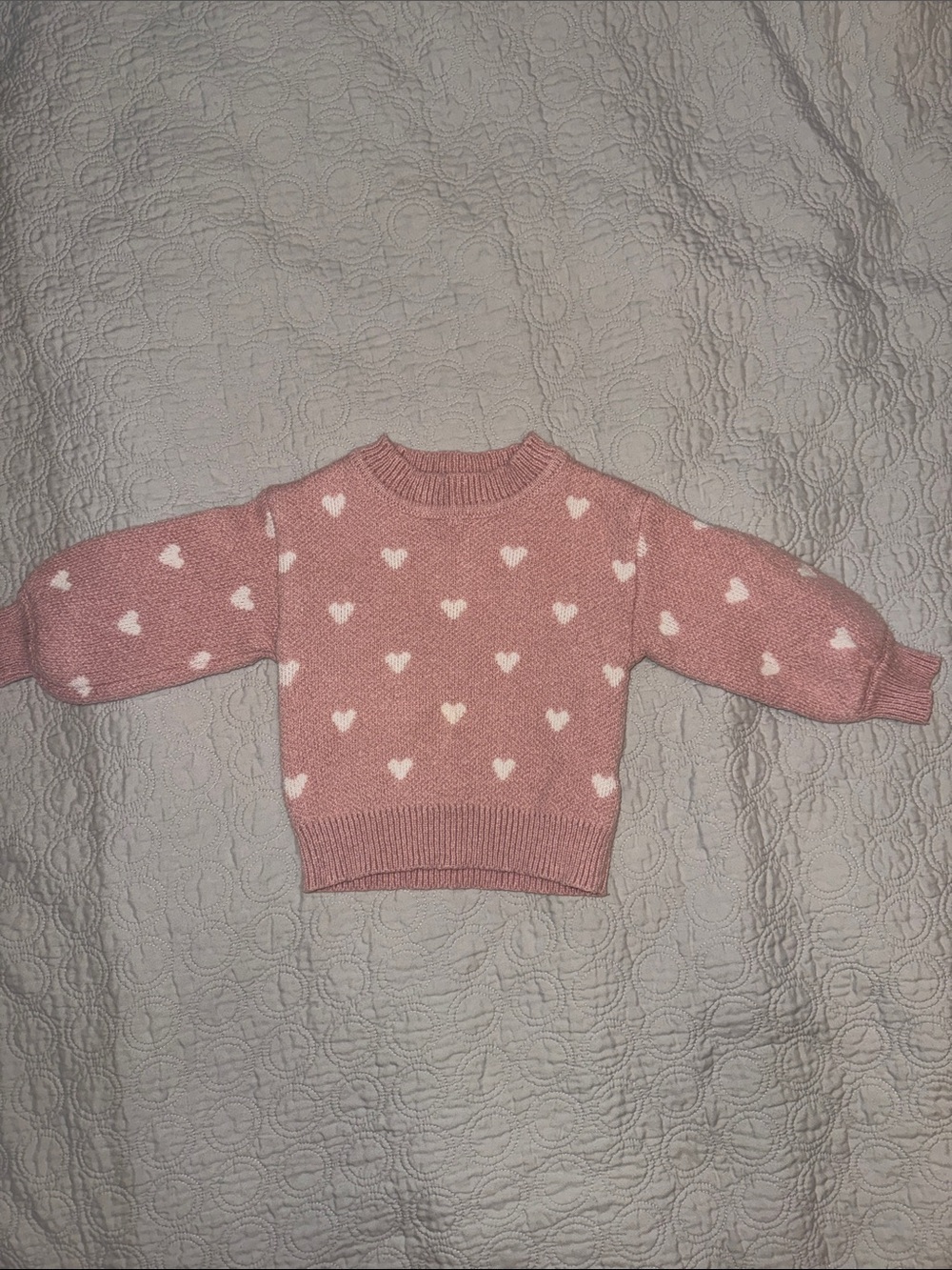 Baby 18-24 months Pink Heart-Print Knit Sweater